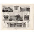 Αθήνα Ερεχθείο Θησείο Ακρόπολη Ατσαλογραφία 1851