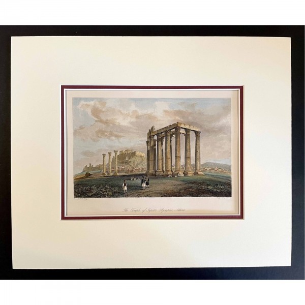 Αθήνα Ναός Ολυμπίου Διός Ατσαλογραφία 1841