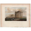 Αθήνα Ναός Ολυμπίου Διός Ατσαλογραφία 1841