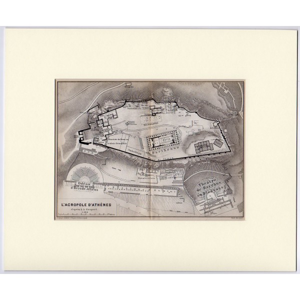 Ακρόπολη των Αθηνών κάτοψη του Kaupert Ξυλογραφία 1896