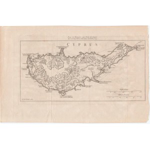 Κύπρος Χάρτης  Χαλκογραφία D' ANVILLE 1762