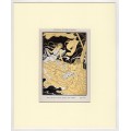Oδυσσέας & Ναυσικά Μυθολογίκή Σκηνή από την Οδύσσεια Art Deco Λιθογραφία Kuhn Regnier 1935