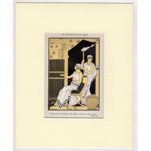 Πινελόπη στον Αργαλειό Μυθολογίκή Σκηνή από την Οδύσσεια Art Deco Λιθογραφία Kuhn Regnier 1935