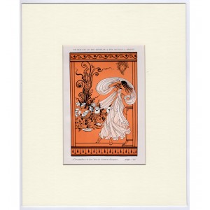 Κασσάνδρα Μυθολογίκή Σκηνή από την Ιλιάδα Art Deco Λιθογραφία Ezio Anichini 1932
