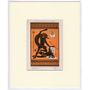Ηρακλής & Λαομέδων Μυθολογίκή Σκηνή από την Ιλιάδα Art Deco Λιθογραφία Ezio Anichini 1932