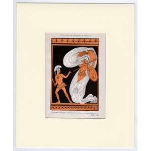 Πάρις & Μενέλαος Μυθολογίκή Σκηνή από την Ιλιάδα Art Deco Λιθογραφία Ezio Anichini 1932