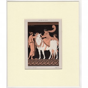 Δίας & Ευρώπη - Ελληνική Μυθολογία Art Deco Λιθογραφία Kuhn Regnier 1935