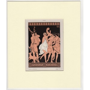 Άρτεμις & Ακταίων - Ελληνική Μυθολογία Art Deco Λιθογραφία Kuhn Regnier 1935