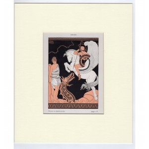 Περσέας & Ανδρομέδα - Ελληνική Μυθολογία Art Deco Λιθογραφία Kuhn Regnier 1935