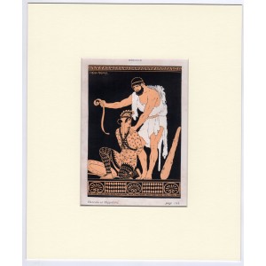 Ηρακλής & Υππολύτη - Ελληνική Μυθολογία Art Deco Λιθογραφία Kuhn Regnier 1935