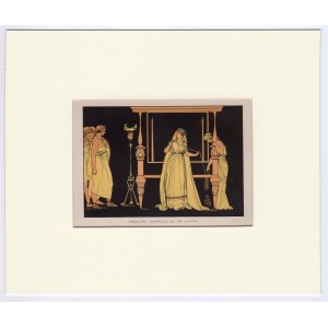 Πηνελόπη & Μνηστήρες Μυθολογική σκηνή από την Οδύσσεια Λιθογραφία 1880