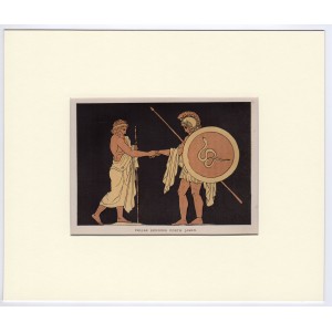 Ιάσωνας & Πελίας - Σκηνή από την Ελληνική Μυθολογία Λιθογραφία 1880