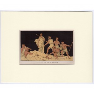 Αντιγόνη & Πολυνείκη - Σκηνή από την Ελληνική Μυθολογία Λιθογραφία 1880