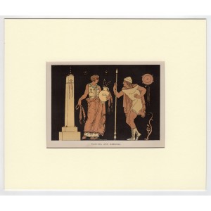 Ορέστης & Ηλέκτρα - Σκηνή από την Ελληνική Μυθολογία Λιθογραφία 1880