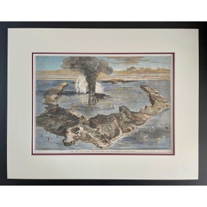 Σαντορίνι Ηφαίστειο Ξυλογραφία 1866 Illustrated London News