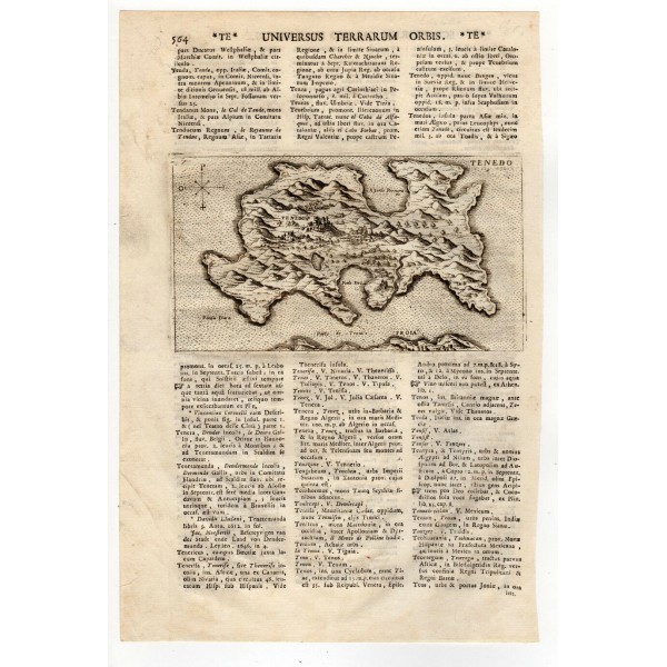 Τένεδος Χάρτης Χαλκογραφία LASOR A VAREA 1713