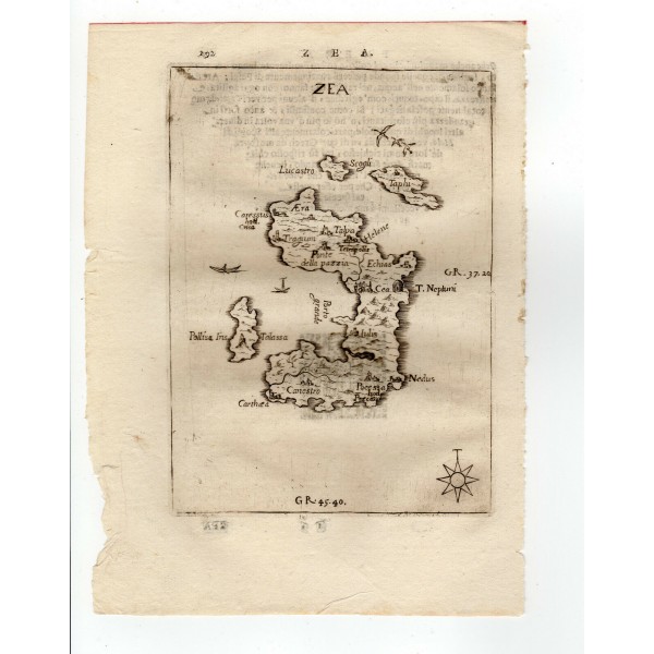 Κέα Τζιά Χάρτης Χαλκογραφία PIACENZA 1688