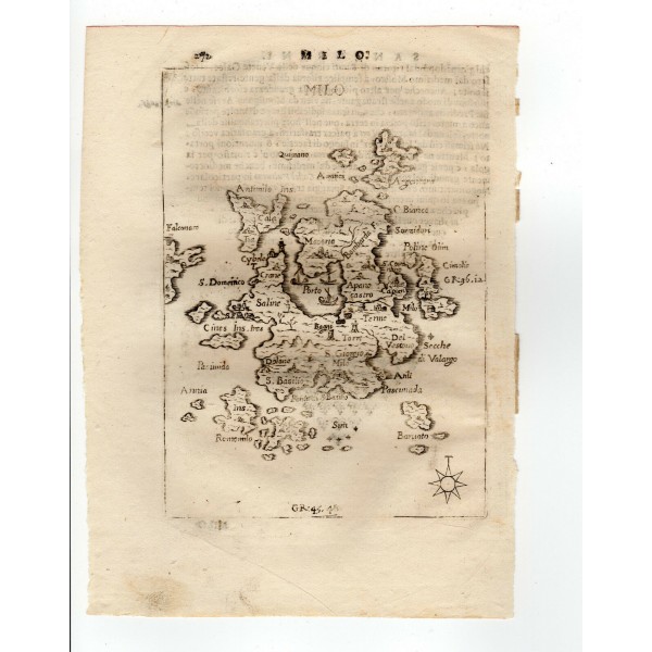 Μήλος Χάρτης Χαλκογραφία PIACENZA 1688